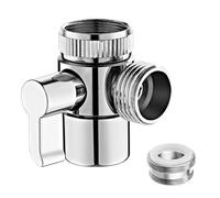 G1/2 Shower Diverter Valve 3 Way Kitchen Tap Diverter,3 Way T-Adapter Shower Head Diverter Valve for Bath Mixer Tap,Shower Attachment,Universal Sink 3 Way M22 M24 Adapter Zinc Alloy