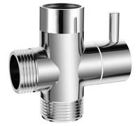 G1/2" Shower Diverter Valve - 3-Way Shower Splitter with Rubber Seal, Chrome-Plated Replacement Valve for Shower Systems - Durable & Easy to Install (Plastic)