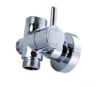G1/2 Shower Head Adapter 3 Way Brass Diverter Valve T-Shape for Bathroom Shower System Fixed Spray Head and Hose Connection