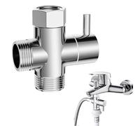 G1/2 Shower Head Diverter Valve, 3-Way Splitter Shower Valve, Brass Enhanced Functionality Diversion System Component Replacement Part for Kitchen or Bathroom Hand Held Showerhead and Fixed Spray Head