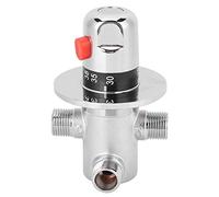 G1/2 Thermostatic Mixing Valve High Precision Temperature Control Valve for Solar Water Heater Bathroom Kitchen Safe Durable Electroplated Plastic 12.3x8.4x8.4cm