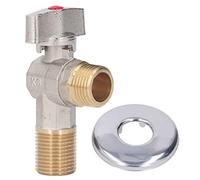 G1/2 Thread Brass Triangle Valve Large Flow Water Angle Stop Valve for Kitchen Bathroom Brass Material Durable Design (Red)
