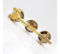 G1/2 Triple Handle Thermostatic Brass Shower Faucet Room Auto Control Valve Mixer Tap 2/3/4/5 Way Diverter, Brass Cartridge, Thread Screw / Intubation, Fixed Support Type (Intubation 4 Output)