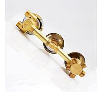 G1/2 Triple Handle Thermostatic Brass Shower Faucet Room Auto Control Valve Mixer Tap 2/3/4/5 Way Diverter, Brass Cartridge, Thread Screw / Intubation, Fixed Support Type (Thread Screw 5 Output)