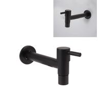 G1/2 Wall Mounted Black 304 Steel Cold Faucet for Bathroom & Garden