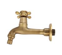 G1/2 Wall Mounted Vintage Solid Brass Faucet Water Tap for Kitchen Sink Washing Machine(Long)