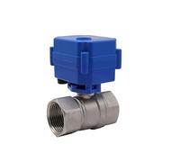 G1" 2 Way Motorized Ball Valve 3 Wires 2 Point Control Stainless Steel Electric Ball Valve Electric Actuator AC/DC 9-24V(12VDC-CR02)