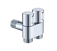 G1/2 Zinc Alloy Three-Way Filling Angle Valve Wall Mount One Into Two Out Water Cleaning Sprayer for Bathroom Toilet Accessories 1Pcs