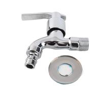 G1/2 Zinc Alloy Wall Mounted Washing Machine Water Faucet Single Cold Tap for Laundry Bathroom Rustproof Sturdy Elegant Handle Easy Install Silver