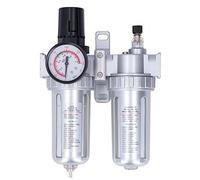 G1/2in Air Compressor Filter Water Oil Separator Regulator with Pressure Gauge, 4μm Filtration Accuracy, Max 1MPa for Compressed Air Tools and Automation Equipment