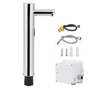 G1/2in Single Cold Touchless Automatic Sensor Faucet for Bathroom Non Contacting Hands Cleaning Brass Material Durable Long Service Life Electroplating Finish Easy to Clean (High-end Model - 30cm)