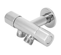 G1/2in Thread Brass Angle Valve, Three - Way Diverter Valve with Double Handles, Hot and Cold Water Universal Faucet for Bathroom Shower Washing Machine Sprayer