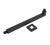 G1/2in Thread Stainless Steel Shower Arm, Wall Mounted Extension Arm Shower Holder, Black Spray Paint with Decorative Cover, Adjustable Shower Head Extension for Bathroom (F-Y202 Square-Black)