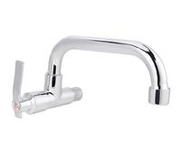 G1/2inch Water Faucet, Explosion Rustproof 360 Rotated Degrees Wall Mounted Silver Single Washing Basin Sink Faucet Cold Water Tap for Home Kitchen(1#)
