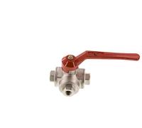 G1/4'' 3-way L-port Ball Valve Brass PTFE/NBR 55 bar - BL3BM