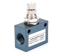 G1/4 Air Control Valve, ASC200-08 Aluminum Alloy Throttle Valve, 450L/min Rate, in-Line Pneumatic Speed Controller Union Straight