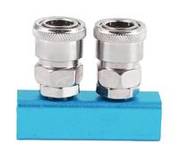 G1/4 Air Distribution Block, Straight Air Manifold with Connector, Aluminum Pneumatic Manifold Block for Multiple Way Air Hose Splitter, Ideal for Factories and Automation Equipmen (SML-2)