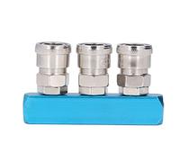 G1/4 Air Distribution Block, Straight Pneumatic Manifold with Connector, Aluminum Multi Way Air Hose Splitter for Factory Automation and Auto Repair (SML-3)
