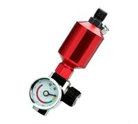 G1/4 Air Pressure Regulator with Gauge Gold Knob for Spray Pneumatic Tools Compressor Accessory(Red)