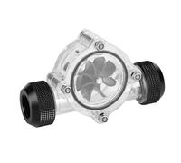 G1/4" Female to Female Flow Meter Indicator for PC Water Cooling, 8 - Impeller Water Flow Indicator with Black Impeller, POM + Acrylic Body, Silicone Seal, for Custom Liquid Coolin (Black interface)