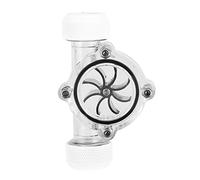 G1/4" Female to Female Flow Meter Indicator for PC Water Cooling, 8 - Impeller Water Flow Indicator with Black Impeller, POM + Acrylic Body, Silicone Seal, for Custom Liquid Coolin (white interface)