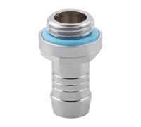 G1/4 Thread Adaptor Water Cooling Brass Chrome-Plated for 8 mm Hose PC Cooler Fitting Silver (11 mm)