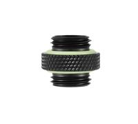 G1/4 Thread Fitting Adapter Connector Water Cooling System Black Long Short Metal 2pcs (Mini silk short style)