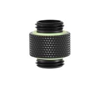 G1/4 Thread Fitting Adapter Connector Water Cooling System Black Long Short Metal 2pcs (Standard silk-length style)