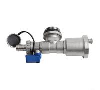 G1 DN25 Brass Heating Circuit Distributor, Fill And Drain Tap, Automatic Air Bleeder Drain Taps Integrated Maintenance System, for Residential (Blue)
