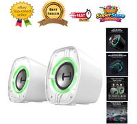 Edifier G1000 II Desktop Computer Speakers for Gaming, 4W RMS, 2.5" Full-Range Driver & Enhanced Bass, Bluetooth 5.4 with USB-C/AUX, 9 Dynamic RGB Lighting Modes, Compact for PC/PS5/Switch - White