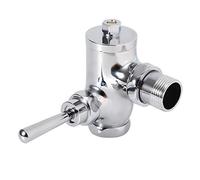 G1in Right Angle Hand Pressing Type Urinal Flush Valve Brass Corner Flushing Valve for Toilet and Hotel Bathroom Silver 140x100x115mm