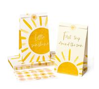 G1ngtar 24 Pcs Boho Sun First Trip Around The Sun Party Favor Bags with Bohemian Hippie Rainbow Little Sunshine Stickers You are My Sunshine First Birthday Party Decoration Supplies for Boys Girls