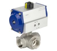 G2-1/2'' 3-Way L-port Stainless Steel Pneumatic Ball Valve Spring Closed - BL3SA