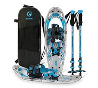 G2 21/25/30 Inches Light Weight Snowshoes with Toe Box, EVA Padded Ratchet Binding, Heel Lift, Flexible Pivot Bar, Durable Back Strap, Set with Trekking Poles, Carrying Bag, Snow Baskets,