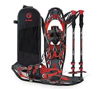 G2 25 Inches Red Light Weight Snowshoes for Women Men Youth, Set with Trekking Poles, Tote Bag, Special EVA Padded Ratchet Binding, Heel Lift, Toe Box