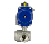 G2'' 3-Way L-port Stainless Steel Pneumatic Ball Valve Spring Open - BL3SA