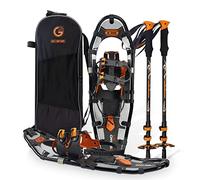 G2 30 Inches Light Weight Snowshoes for Women Men Youth, Set with Trekking Poles, Carrying Bag, Snow Baskets, Special EVA Padded One-Pull Binding, Heel Lift, Toe Box, Orange