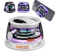 G200 Magnetic Bluetooth Speaker, Wireless Phone Stand Gaming Speaker,Mini Speakers Wireless, Waterproof Portable Speaker for Shower, Outdoor, Golf, Gifts for Teens Christmas Holiday (white)