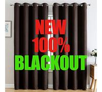 G2000 100% Blackout Curtains for Bedroom Living Room Curtains 95 Inches Long Chocolate Brown Curtains Room Darkening Window Grommet Curtain Thermal Lined Insulated Light Blocking Noise Reduce 2 Panels