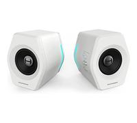 G2000 32W PC Computer Speakers for Gaming Desktop PC Laptop Mac Computer Woofer Speakers Bluetooth USB 3.5mm AUX Inputs RGB Lights Multimedia Speakers White