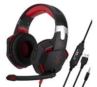 G2000 headset, head-mounted gaming headset, rubber oil craft red