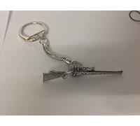 G23 Hunting Rifle made of fine English Pewter on a snake keyring Handmade with prideindetails gift packed handmade in sheffield