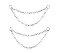 G23 Titanium Conch Helix Cartilage Earring Chain Nipple Ring Chain Nose Chain Piercing Across Nose Nostril Chain Bridge Facial Piercing Jewelry, No Gemstone