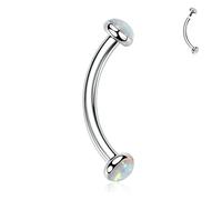 G23 Titanium Eyebrow Piercing Jewellery Curved Eyebrow Barbell Eyebrow Rings 14G Belly Button Ring Disc Opal Eyebrow Bars Navel Rings Tongue Ring Rook Daith Earrings Lip Ring Eyebrow Piercings 8mm