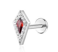 G23 Titanium Flat Back Earrings Studs 18g 16g F136 Implant Grade Titanium Labrets Press Fit Threadless Push In Dainty Cartilage Helix Conch Lobe Lip Tragus Piercing Jewelry, S, Titanium, Cubic