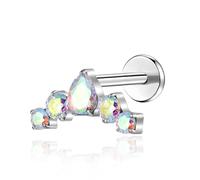 G23 Titanium Flat Back Earrings Studs 18g 16g F136 Implant Grade Titanium Labrets Press Fit Threadless Push In Dainty Cartilage Helix Conch Lobe Lip Tragus Piercing Jewelry, S, Titanium, cubic