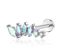 G23 Titanium Flat Back Earrings Studs 18g 16g F136 Implant Grade Titanium Labrets Press Fit Threadless Push In Dainty Cartilage Helix Conch Lobe Lip Tragus Piercing Jewelry, S, Titanium, cubic