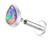 G23 Titanium Opal Stud Helix Cartilage Tragus Piercing Jewelry for Women, 16G 6mm Bar 1 Pc (Purple-1pc, 16G-6mm Bar)