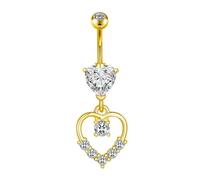 G23Titan Pink Zircon Flower Belly Button Ring Drop Chain 14G G23 Titanium Curved Barbell Navel Piercing Women Girls Sexy Jewelry