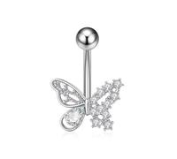 G23Titan Pink Zircon Flower Belly Button Ring Drop Chain 14G G23 Titanium Curved Barbell Navel Piercing Women Girls Sexy Jewelry
